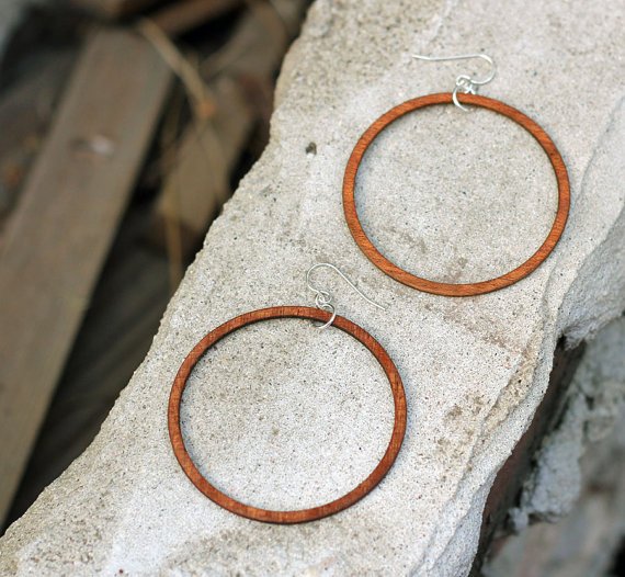 Beach Party Hoops // Earrings made from RECLAIMED WOOD // Spotted on...