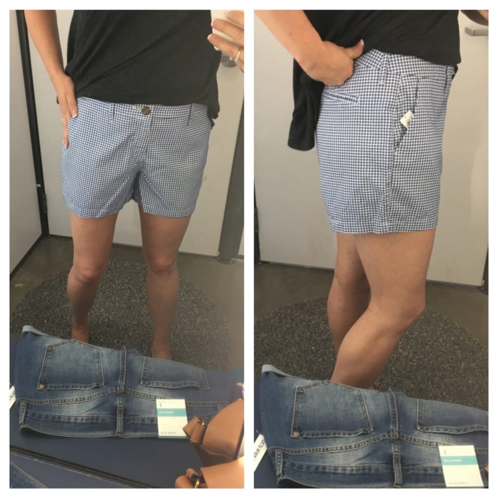 blue gingham shorts