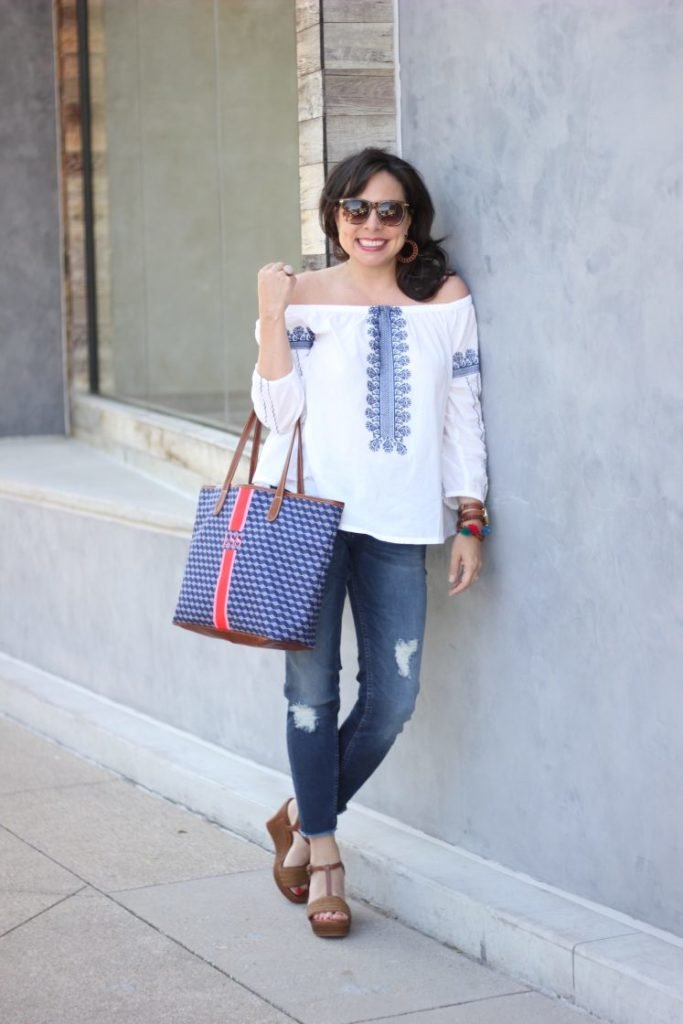 madewell embroidered top
