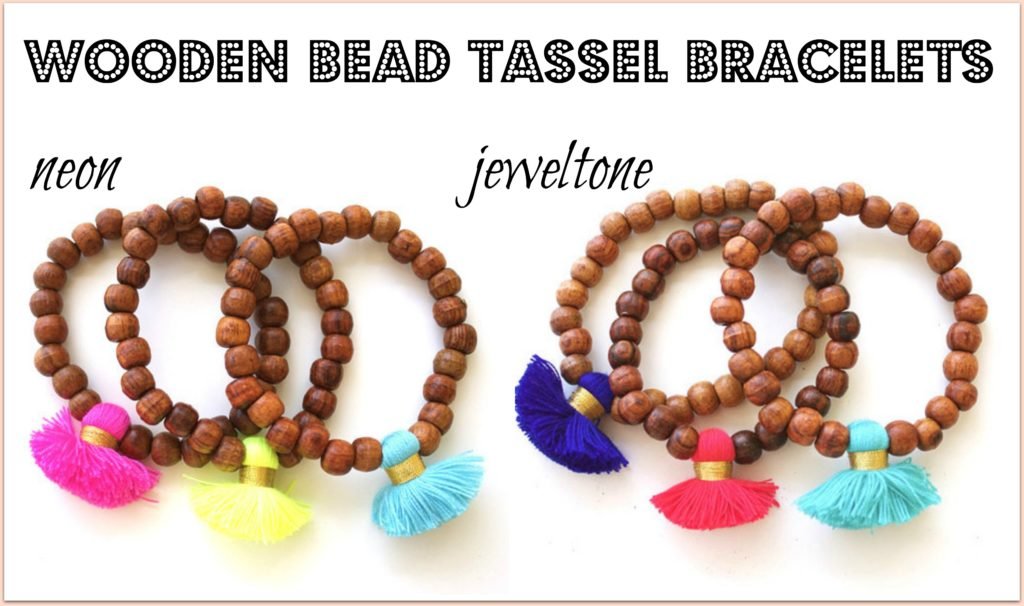 wooden bead tassel bracelets