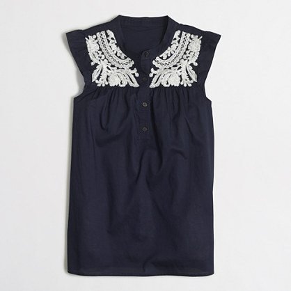 j crew factory embroidered top