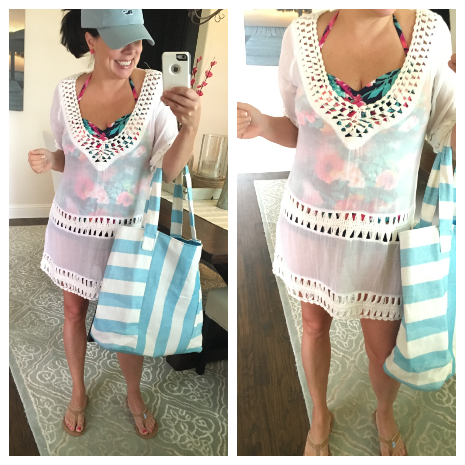 cover up and beach bag