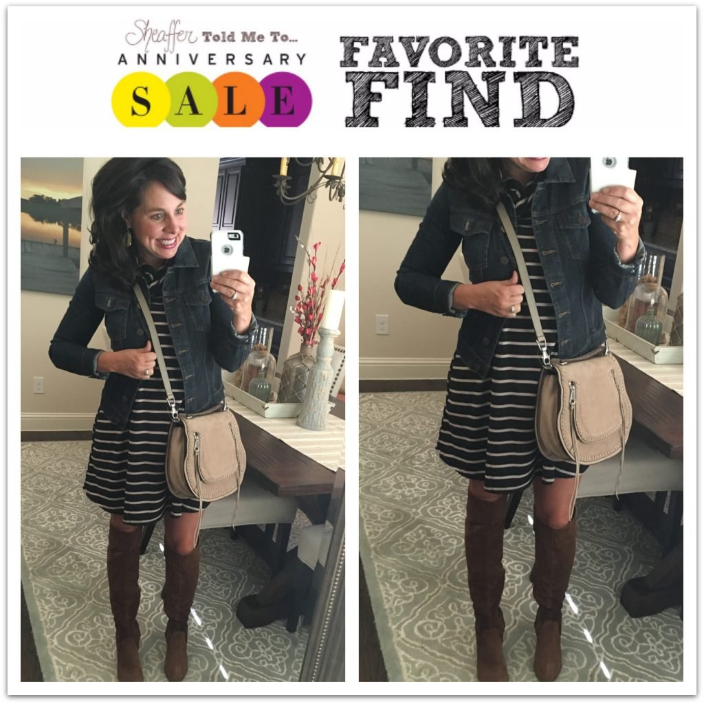 Nordstrom Anniversary Sale Striped Dress and over the knee boots