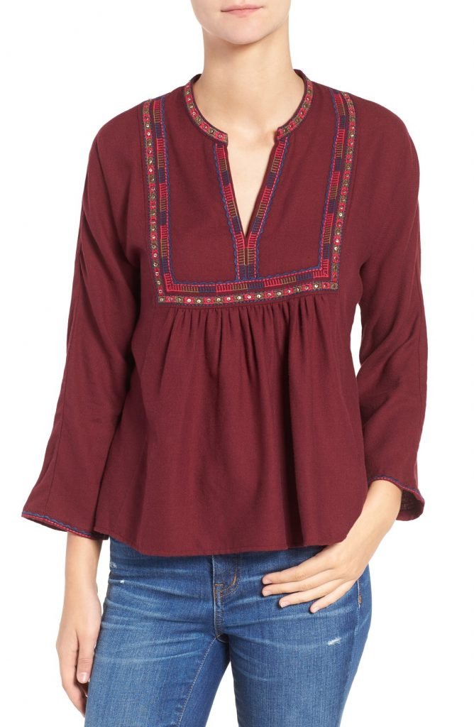 madewell embroidered top