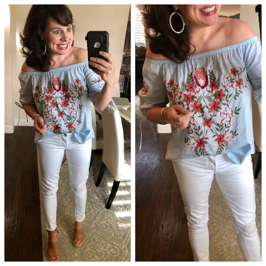 casual summer white jeans outfit