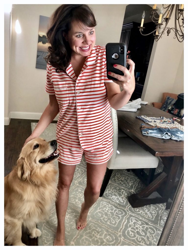 summer striped pajamas