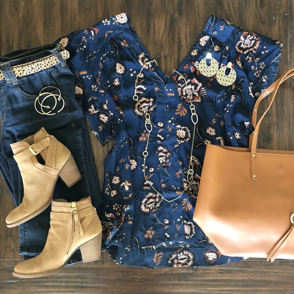 Navy Floral, Gold, and Leopard for Fall
