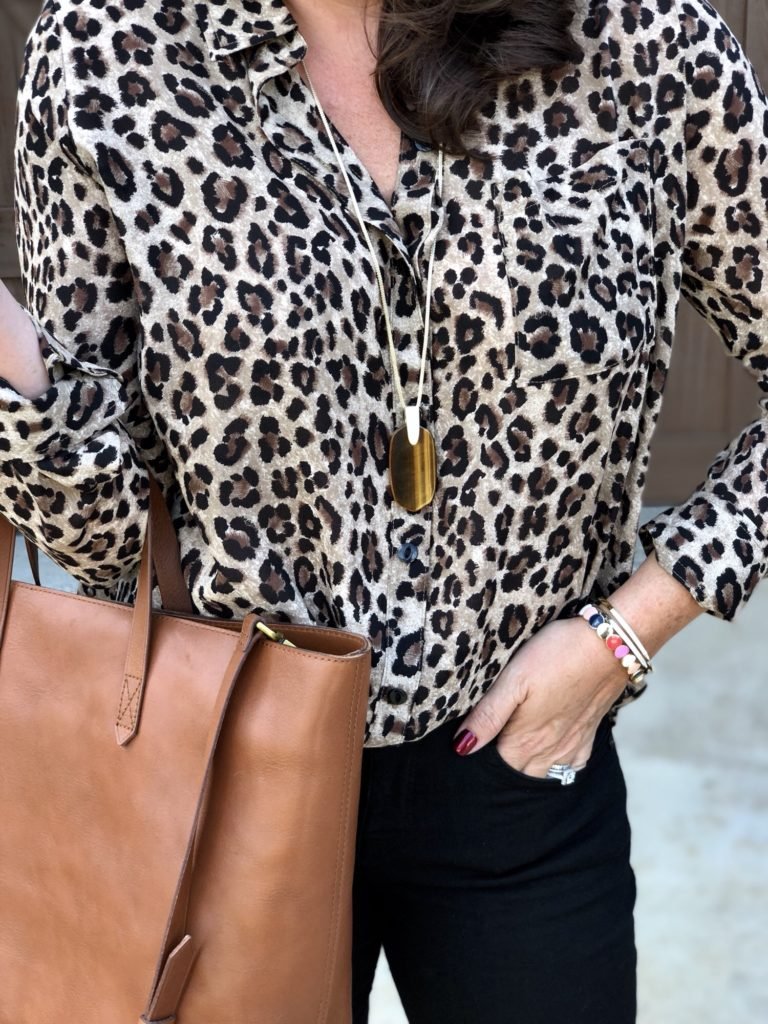 Leopard BP Blouse Outfit